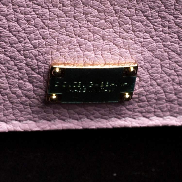Pre Owned Dolce and Gabbana Pink Leather Small Rosalia Shoulder Bag