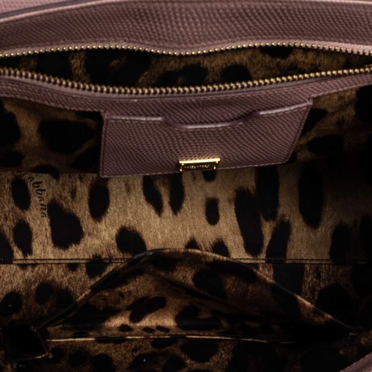 Pre Owned Dolce & Gabbana Pink Lizard Embossed Leather Medium Miss Monica Top Handle Bag