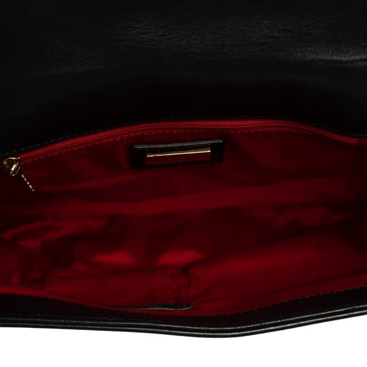 Pre Owned Dolce & Gabbana Black Leather Chain Shoulder Bags