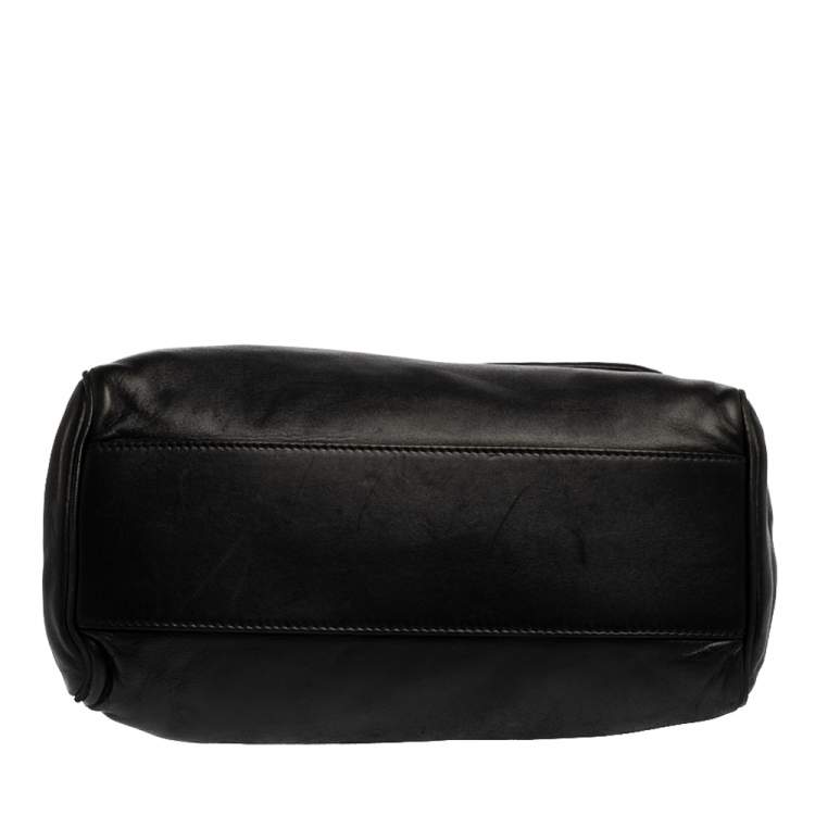 Pre Owned Dolce & Gabbana Black Leather Chain Shoulder Bags