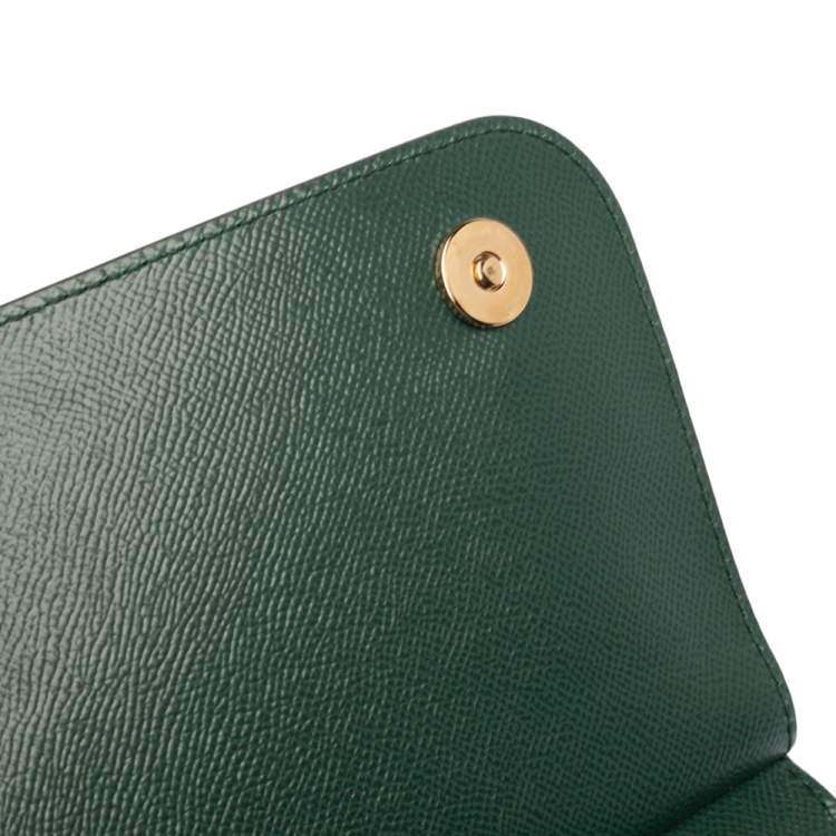 مملوكة مسبقًا Dolce & Gabbana Green Leather Medium Miss Sicily Top Handle Bag