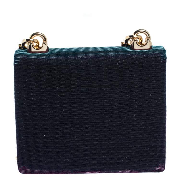 Pre Owned Dolce & Gabbana Tri Color Sparkle Fabric DG Girls Hashtag Logo Bag