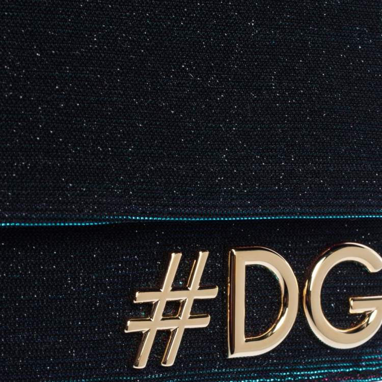 Pre Owned Dolce & Gabbana Tri Color Sparkle Fabric DG Girls Hashtag Logo Bag