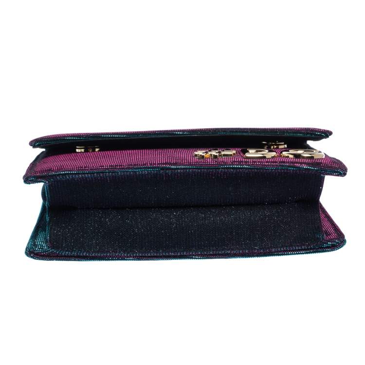 Pre Owned Dolce & Gabbana Tri Color Sparkle Fabric DG Girls Hashtag Logo Bag