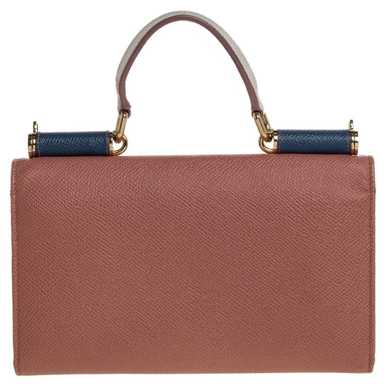 Pre Owned Dolce & Gabbana Tri Color Leather Miss Sicily Von Wallet on Chain