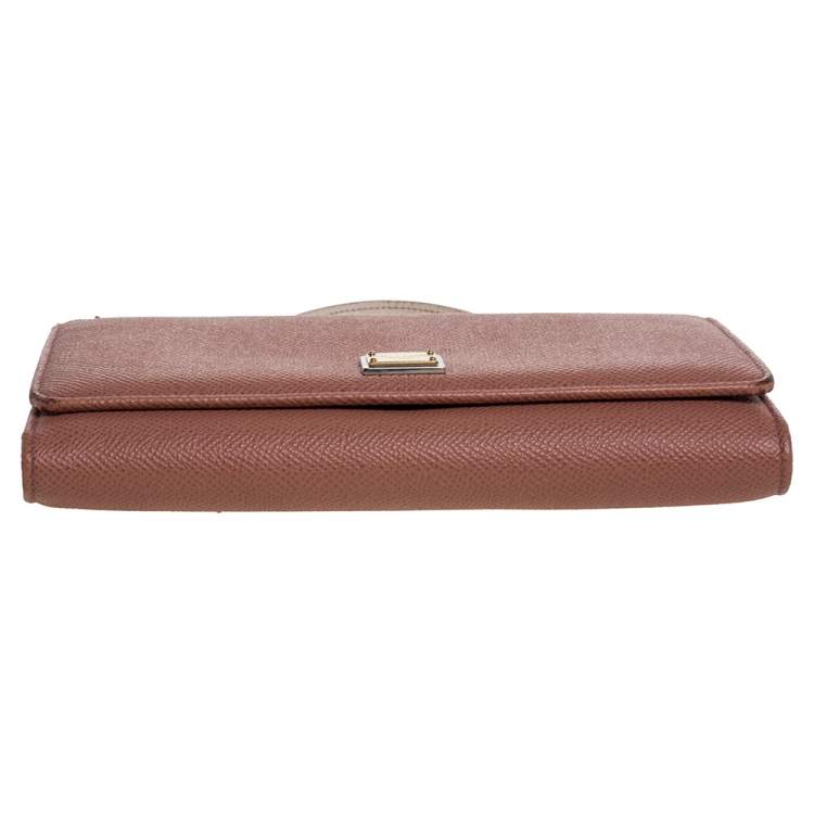 Pre Owned Dolce & Gabbana Tri Color Leather Miss Sicily Von Wallet on Chain