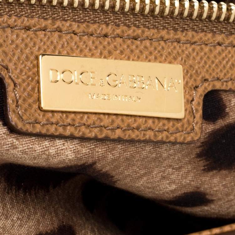 مملوكة مسبقًا Dolce & Gabbana Tan Leather Large Miss Sicily Top Handle Bag