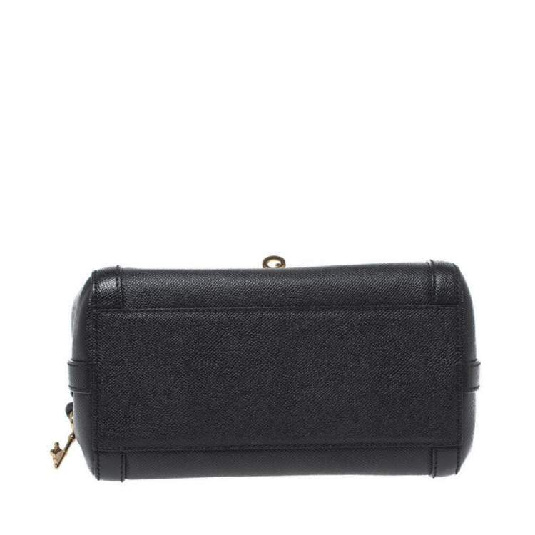 Pre Owned Dolce & Gabbana Black Leather Padlock Top Handle Bag