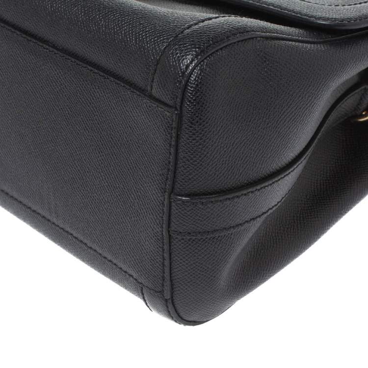 Pre Owned Dolce & Gabbana Black Leather Padlock Top Handle Bag