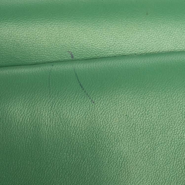 Pre Owned Dolce & Gabbana Green Stripe Patent Leather Medium Sicily Top Handle Bag