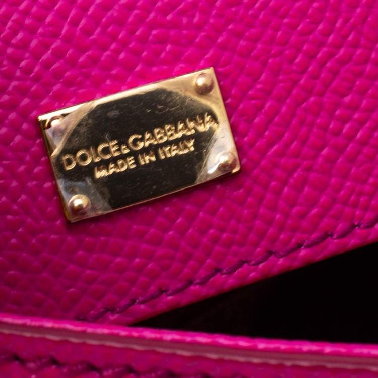 Pre Owned Dolce & Gabbana Fuchsia Leather Miss Sicily Top Handle Bag
