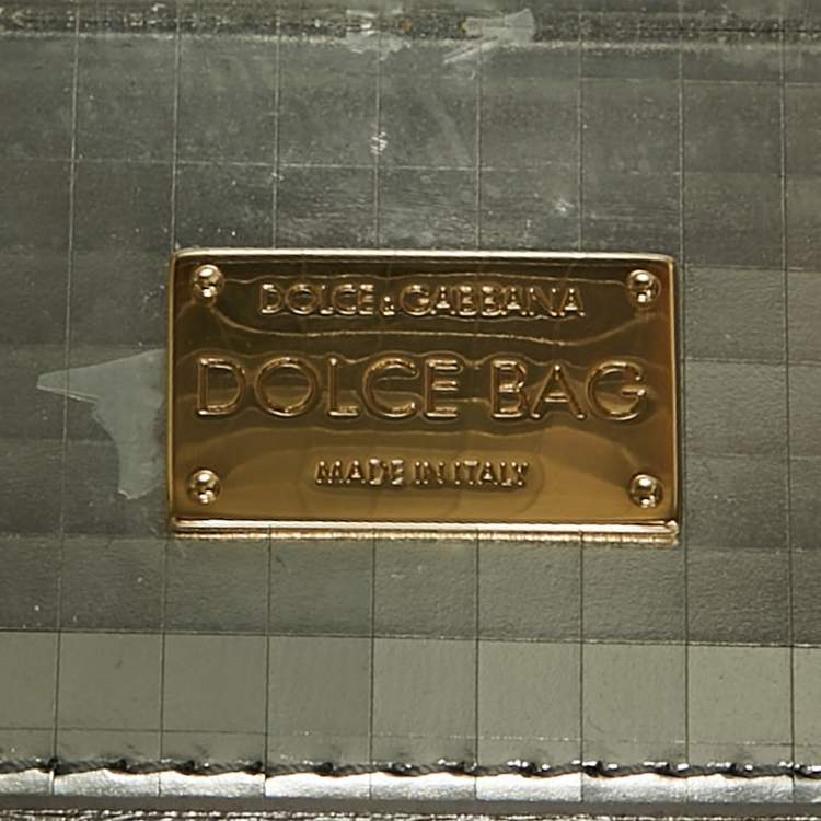Pre Owned Dolce & Gabbana Turquoise/Gold Acrylic and Leather Furniture Miss Dolce Top Handle Bag
