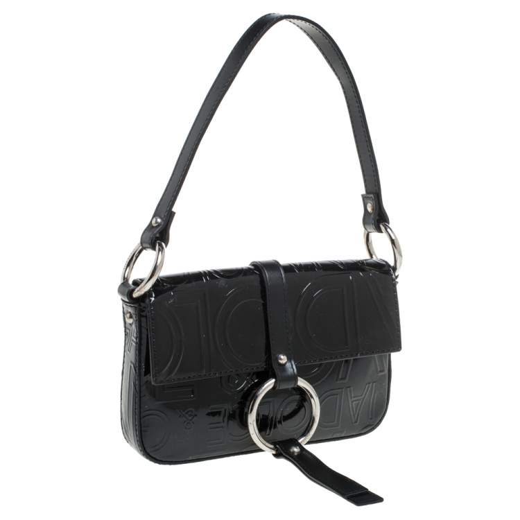 Pre Owned Dolce & Gabbana Black Patent Leather Pochette Bag