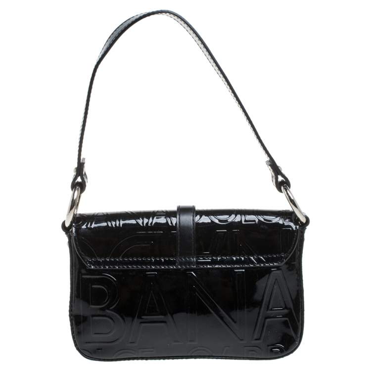 Pre Owned Dolce & Gabbana Black Patent Leather Pochette Bag