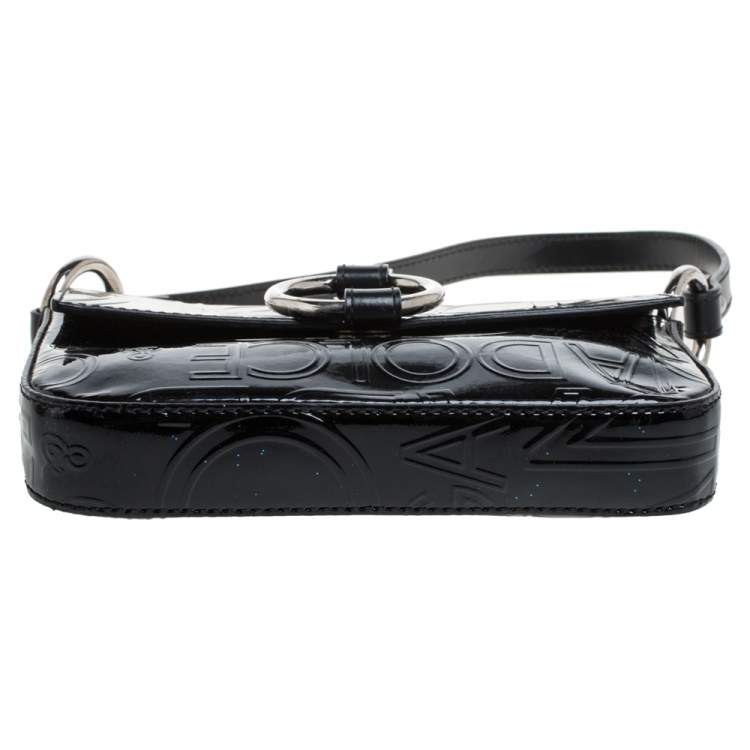 Pre Owned Dolce & Gabbana Black Patent Leather Pochette Bag