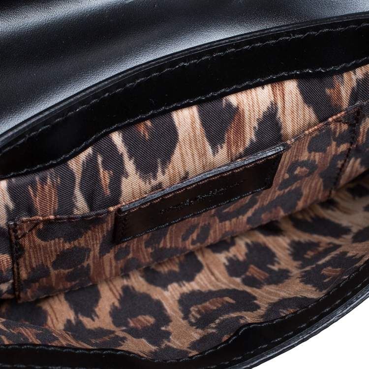 Pre Owned Dolce & Gabbana Black Patent Leather Pochette Bag