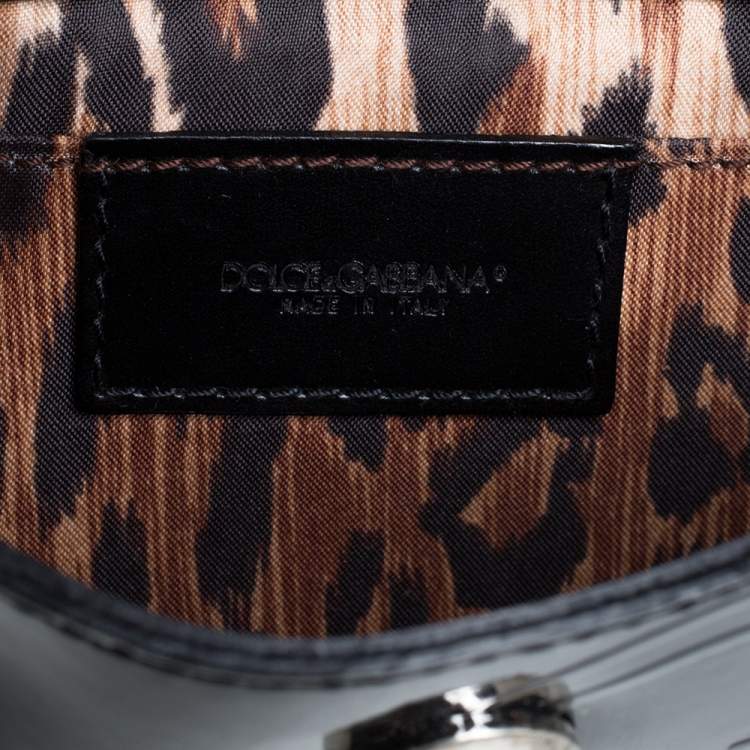 Pre Owned Dolce & Gabbana Black Patent Leather Pochette Bag
