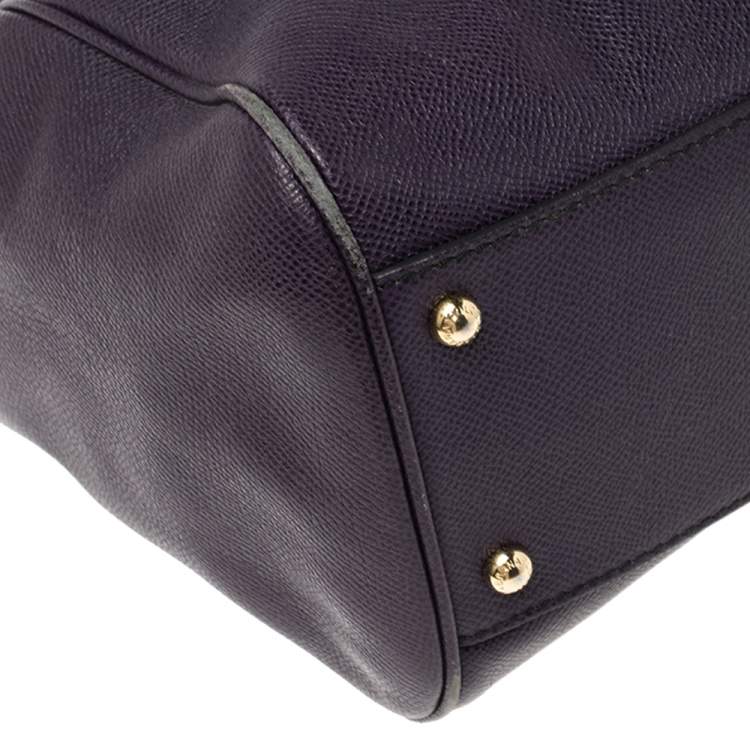 Pre Owned Dolce & Gabbana Purple Leather Large Miss Sicily Top Handle Bag