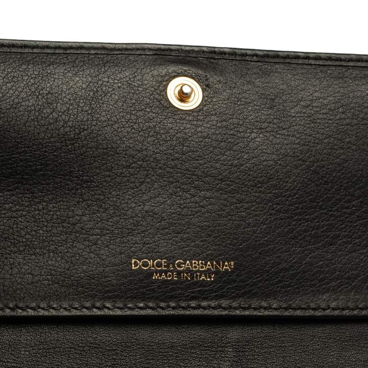 Pre Owned Dolce & Gabbana Red Python Dauphine Continental Wallet