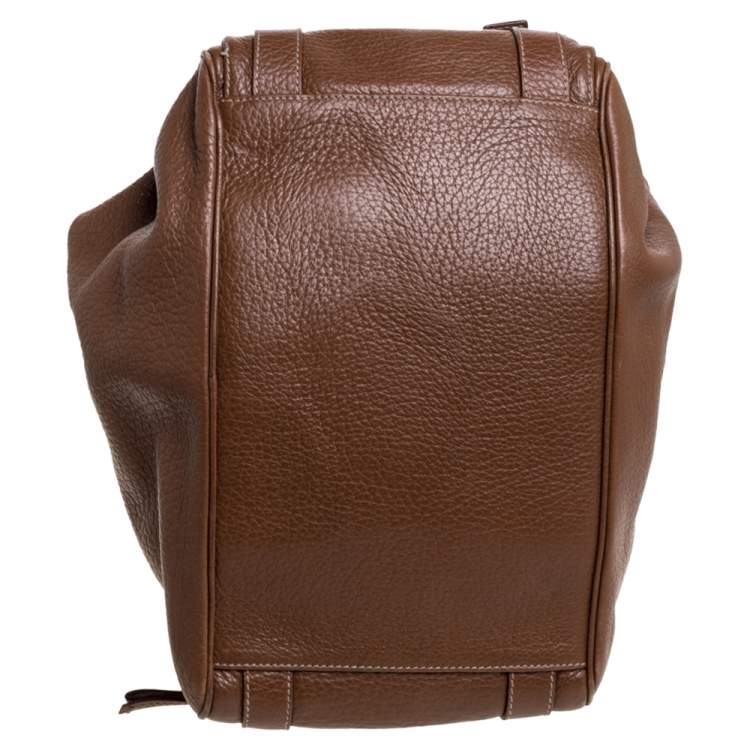 Pre Owned Dolce & Gabbana Brown Grained Soft Leather Miss Easy Way Bag