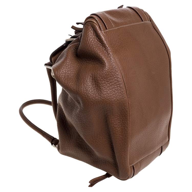 Pre Owned Dolce & Gabbana Brown Grained Soft Leather Miss Easy Way Bag