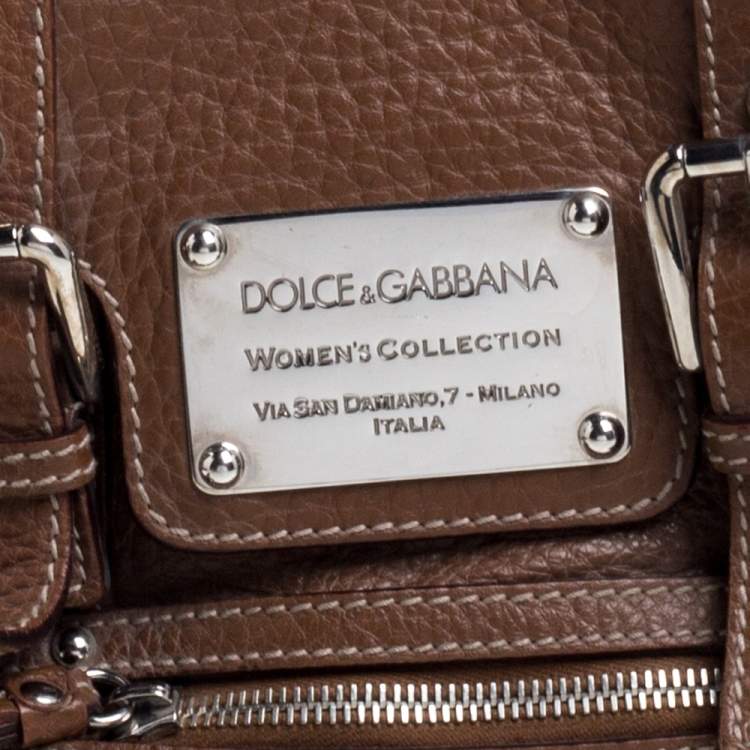 Pre Owned Dolce & Gabbana Brown Grained Soft Leather Miss Easy Way Bag