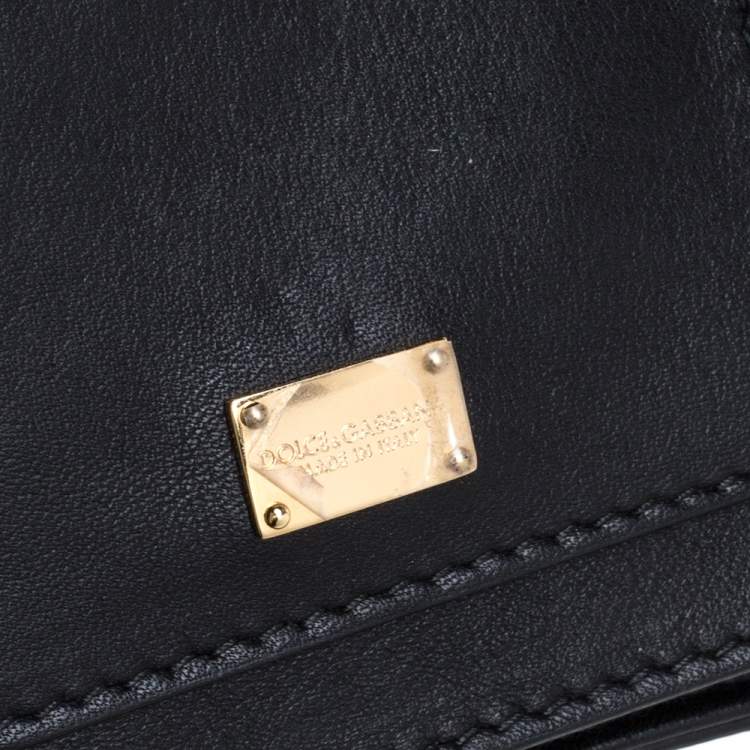 Pre Owned Dolce & Gabbana Black/Brown Leopard Print Coated Canvas and Leather Miss Sicily Backpack
