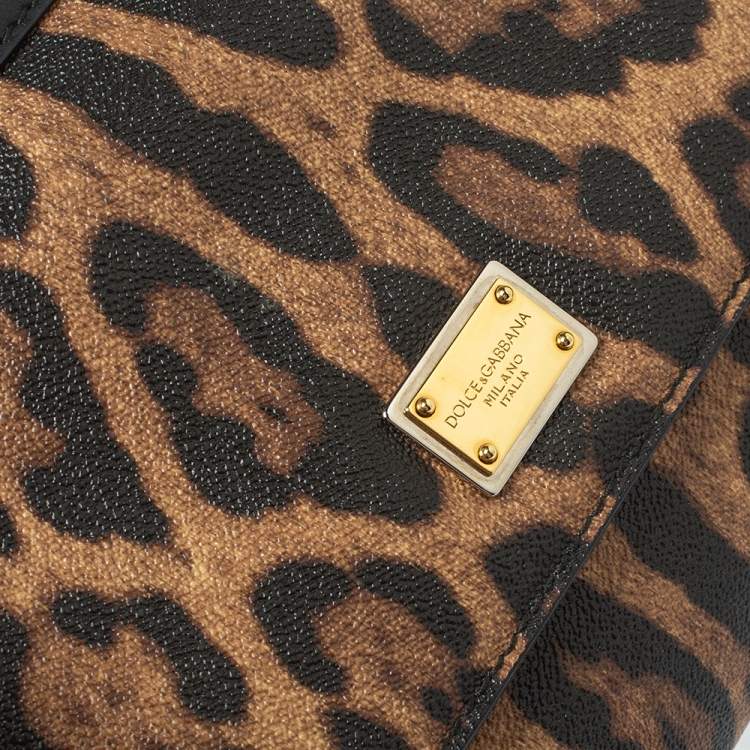 Pre Owned Dolce & Gabbana Beige/Black Coated and Leather Medium Miss Sicily Top Handle Bag