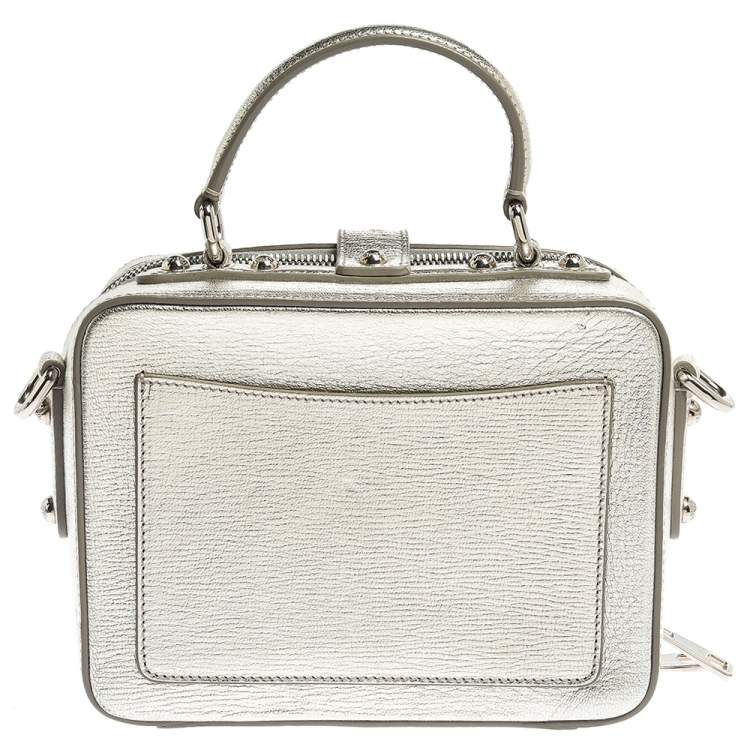 Pre Owned Dolce and Gabbana Silver Embellished Leather Dolce Soft Limited Edition Top Handle Bag