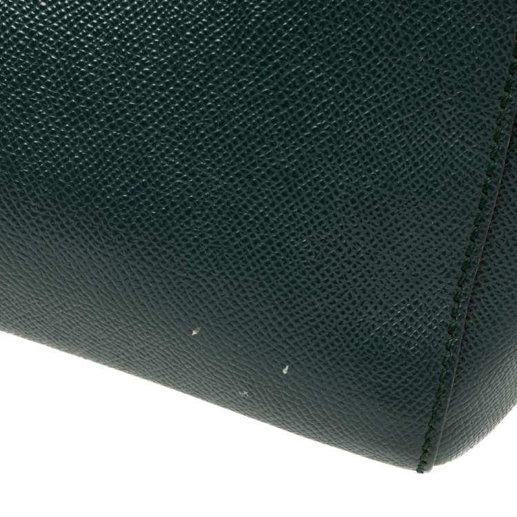 Pre Owned Dolce & Gabbana Dark Green Leather Medium Miss Sicily Top Handle Bag
