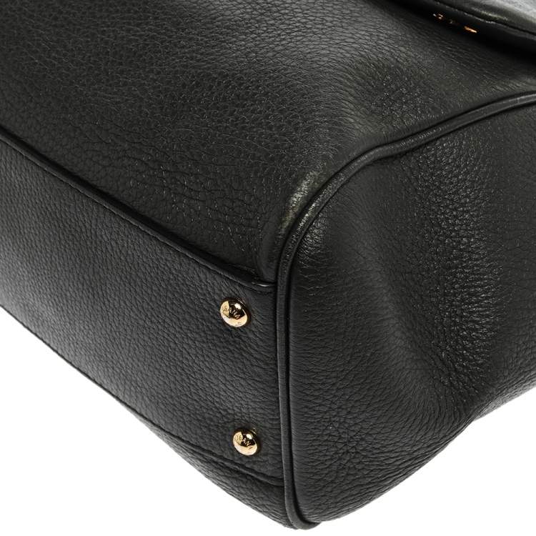 Pre Owned Dolce & Gabbana Grey Leather Large Miss Sicily Top Handle Bag