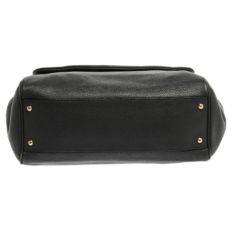 Pre Owned Dolce & Gabbana Grey Leather Large Miss Sicily Top Handle Bag