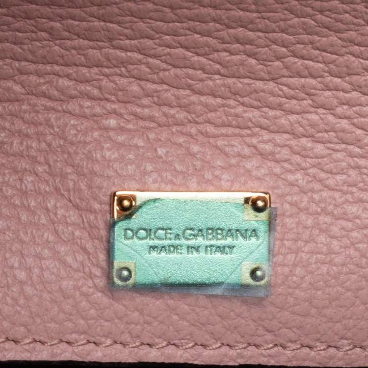 Pre Owned Dolce & Gabbana Pink Leather Mini Greta Top Handle Bag