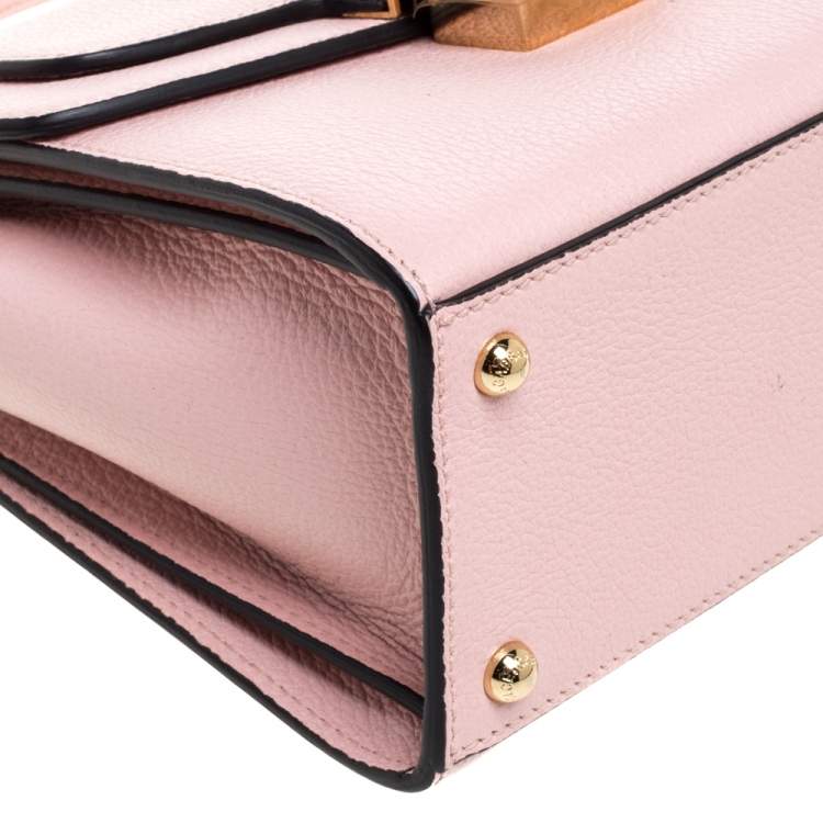 Pre Owned Dolce & Gabbana Pink Leather Mini Greta Top Handle Bag