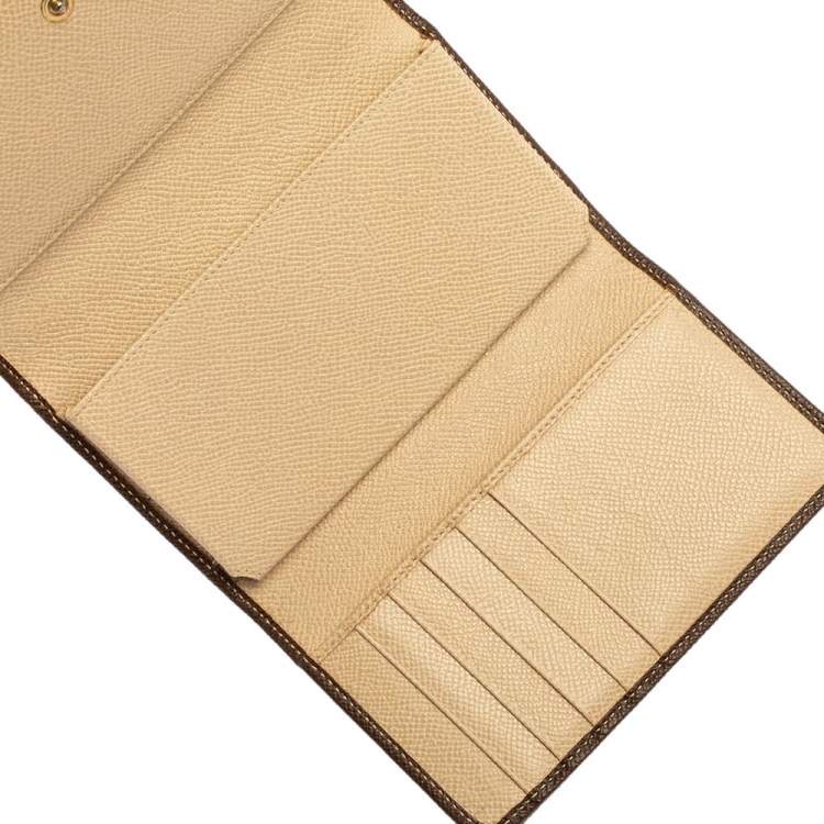 Pre Owned Dolce & Gabbana Brown Leather Miss Sicily Wallet on Chain