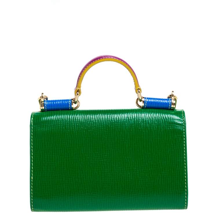 Pre Owned Dolce & Gabbana Multicolor Leather Miss Sicily Von Wallet on Chain