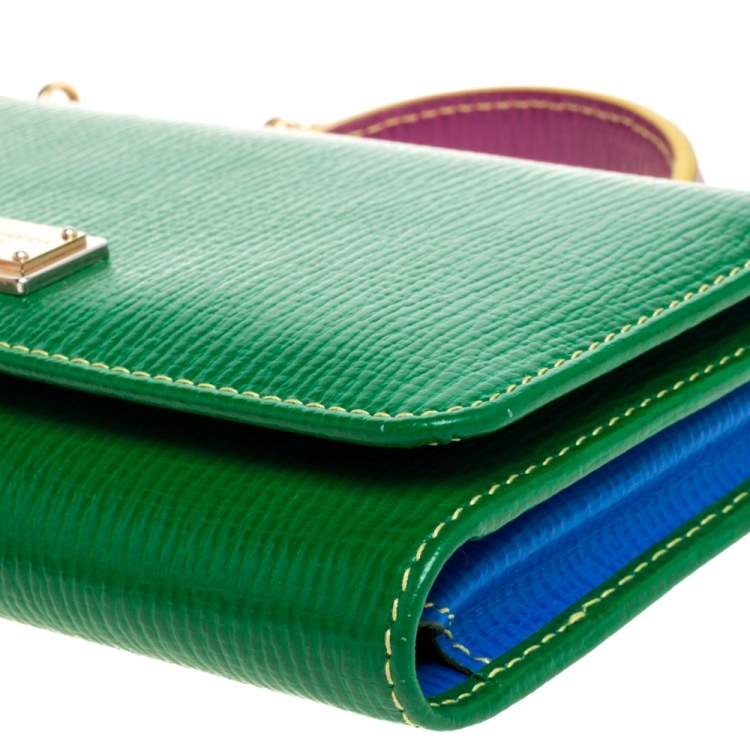 Pre Owned Dolce & Gabbana Multicolor Leather Miss Sicily Von Wallet on Chain