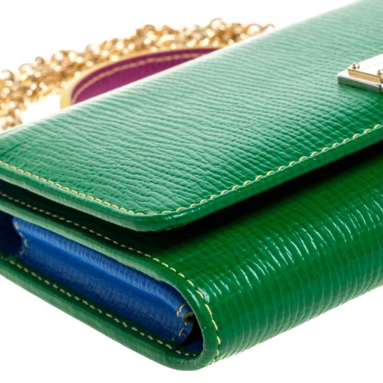 Pre Owned Dolce & Gabbana Multicolor Leather Miss Sicily Von Wallet on Chain