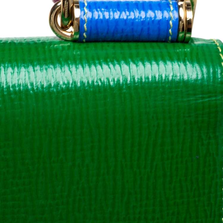 Pre Owned Dolce & Gabbana Multicolor Leather Miss Sicily Von Wallet on Chain