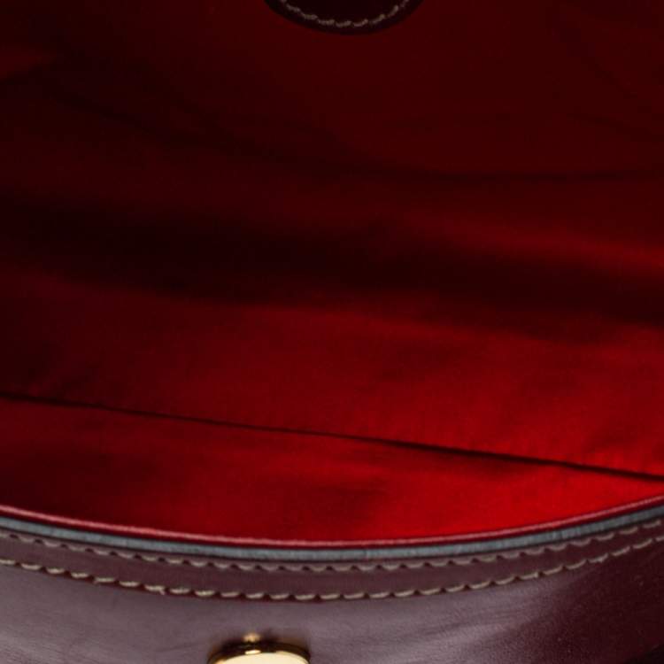 Pre Owned Dolce & Gabbana Red Soft Leather Large Miss Sicily Top Handle Bag