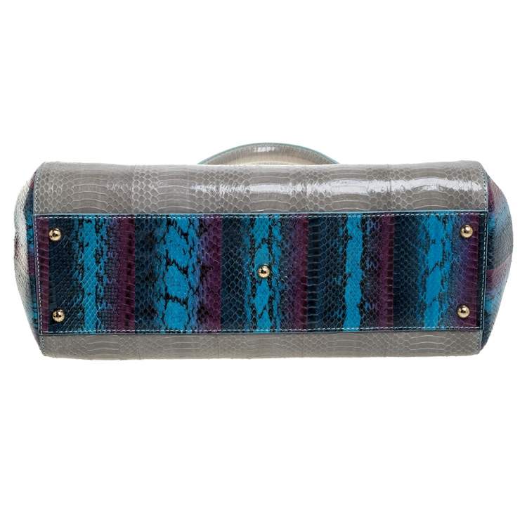 Pre Owned Dolce & Gabbana Multicolor Python and Alligator Large Miss Sicily Top Handle Bag