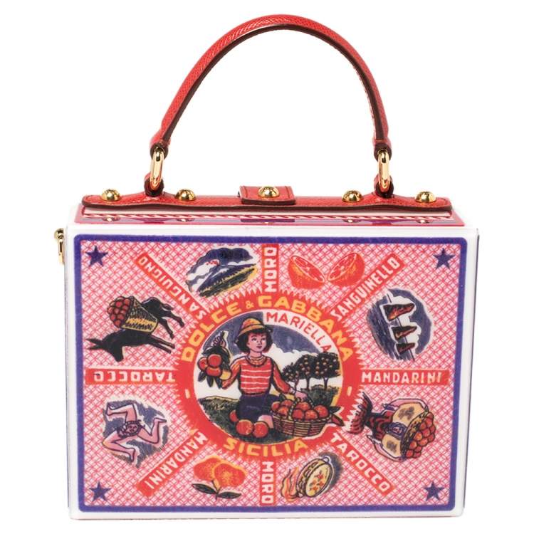 Pre Owned Dolce & Gabbana Multicolor Plexiglass and Leather Dolce Box Top Handle Bag