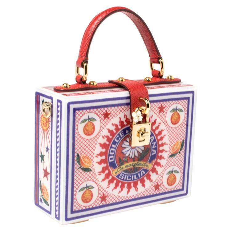 Pre Owned Dolce & Gabbana Multicolor Plexiglass and Leather Dolce Box Top Handle Bag