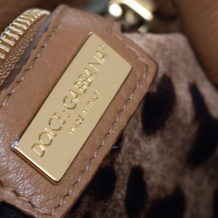 Pre Owned Dolce & Gabbana Tan Leather Soft Large Miss Sicily Top Handle Bag