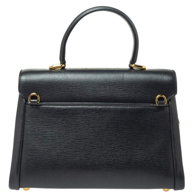 Pre Owned Dolce & Gabbana Black Leather Lucia Top Handle Bag