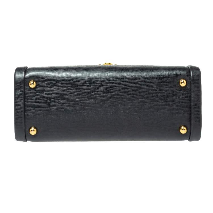 Pre Owned Dolce & Gabbana Black Leather Lucia Top Handle Bag