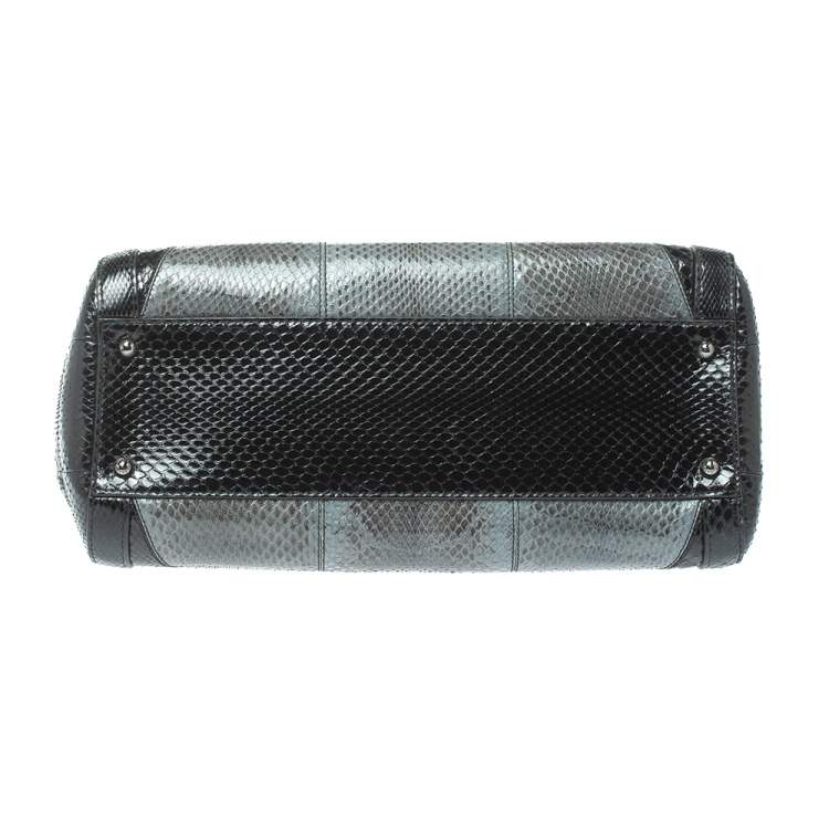 Pre Owned Dolce & Gabbana Colorblock Snakeskin Large Miss Sicily Top Handle Bag