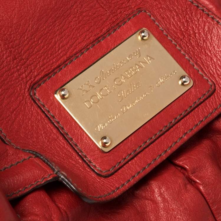 Pre Owned Dolce & Gabbana Red Leather XX Anniversary Edition Bag