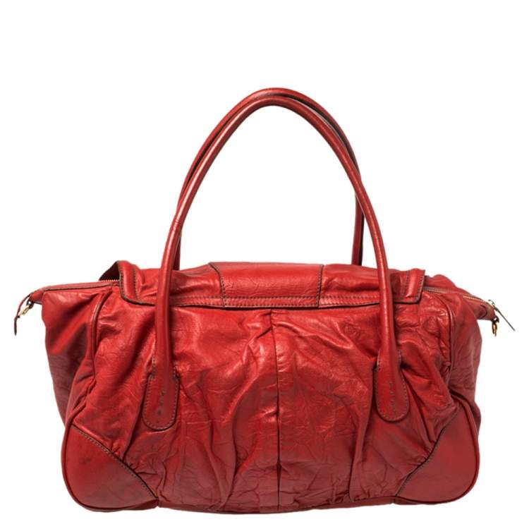 Pre Owned Dolce & Gabbana Red Leather XX Anniversary Edition Bag