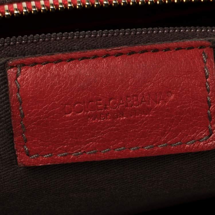 Pre Owned Dolce & Gabbana Red Leather XX Anniversary Edition Bag